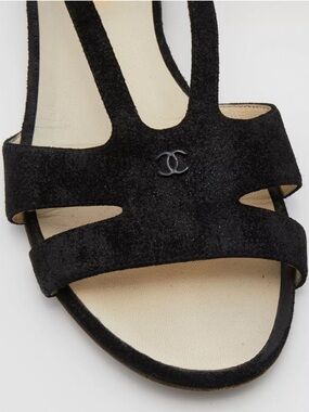 Chanel flat sandals cc logo